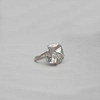 Decorative Concepts ring top, a bold pencil mark cast in sterling silver — Modrwy Arian