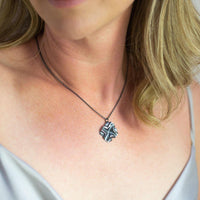 Decorative Concepts small pendant in black oxidised silver, side view