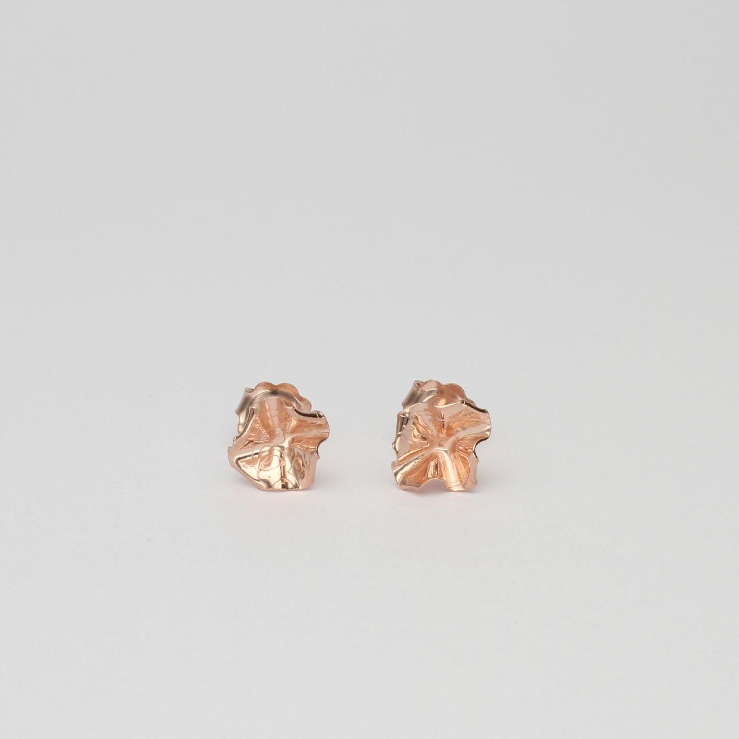 Decorative Concepts small stud earrings in 18ct rose gold plated silver, front view