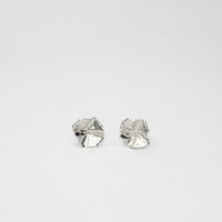 Decorative Concepts studs, sterling silver — covered in Mari's own handwriting — Clustdlysau Arian