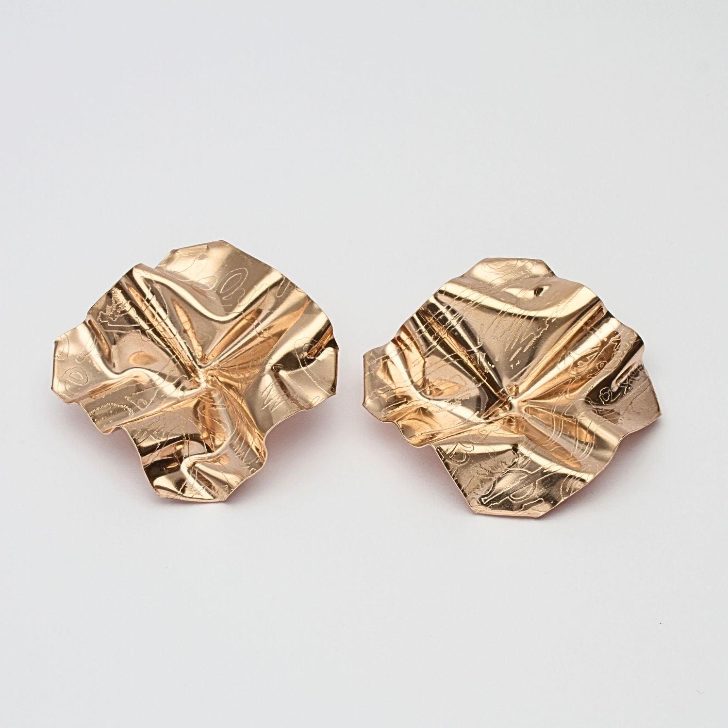 Decorative Concepts rose gold statement earrings, front view