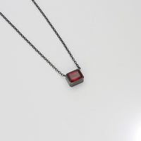 Necklace - Garnet in black silver by Chris Boland