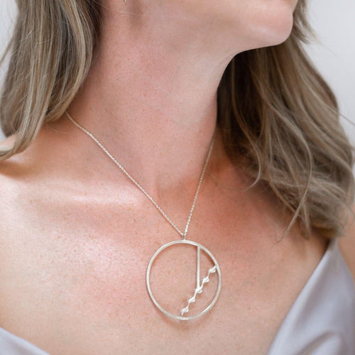Glissando: 9ct Rose Gold Circular Pendant - Mari Thomas Jewellery
