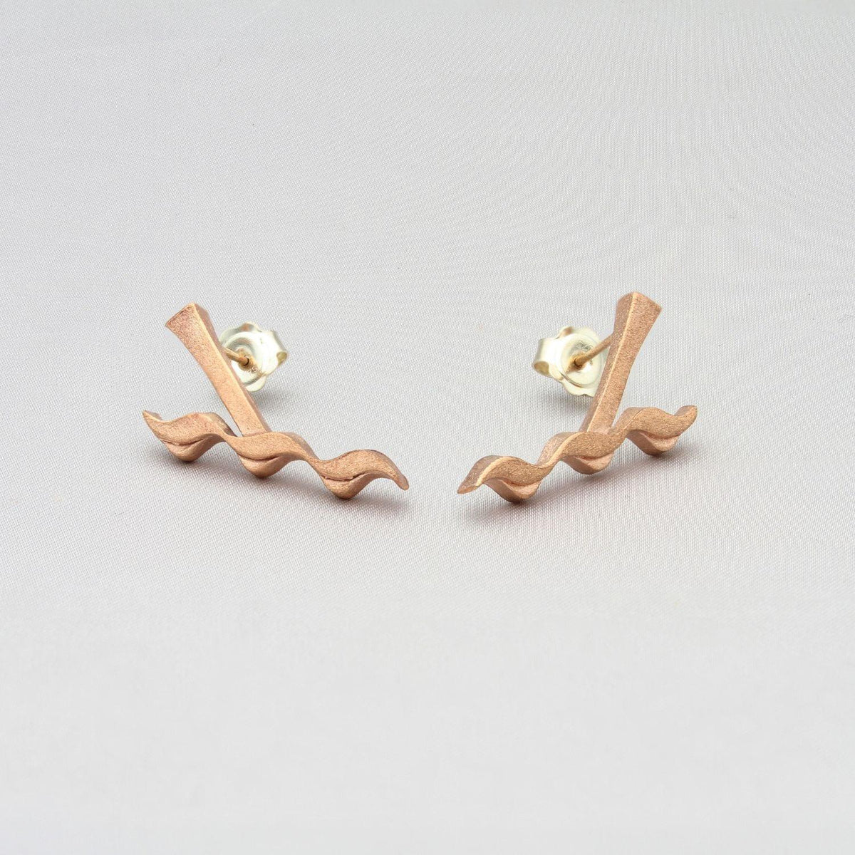 Glissando: 9ct Rose Gold Medium Earrings - Mari Thomas Jewellery