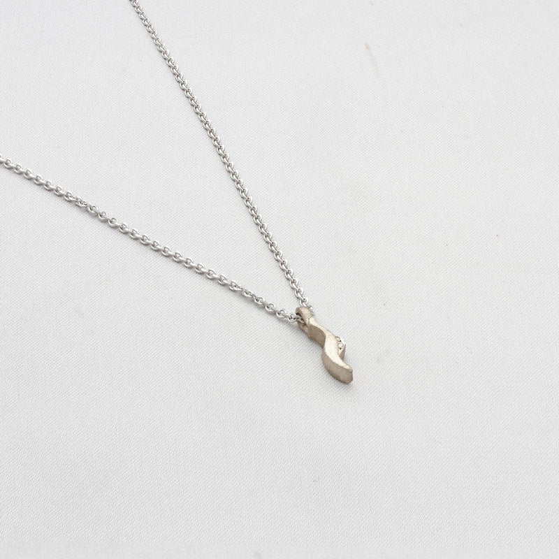 Glissando: Small 18ct White Gold Pendant with diamonds - Mari Thomas Jewellery
