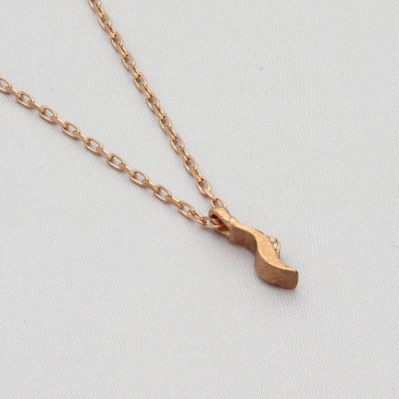 Glissando: Small 9ct Rose Gold Pendant with diamonds - Mari Thomas Jewellery