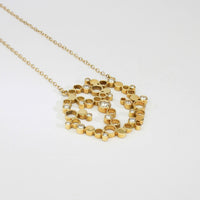 One of a kind Golden Bubbles pendant with diamonds, 18ct gold — clustered circles inspired by rising champagne bubbles — Mwclis Aur