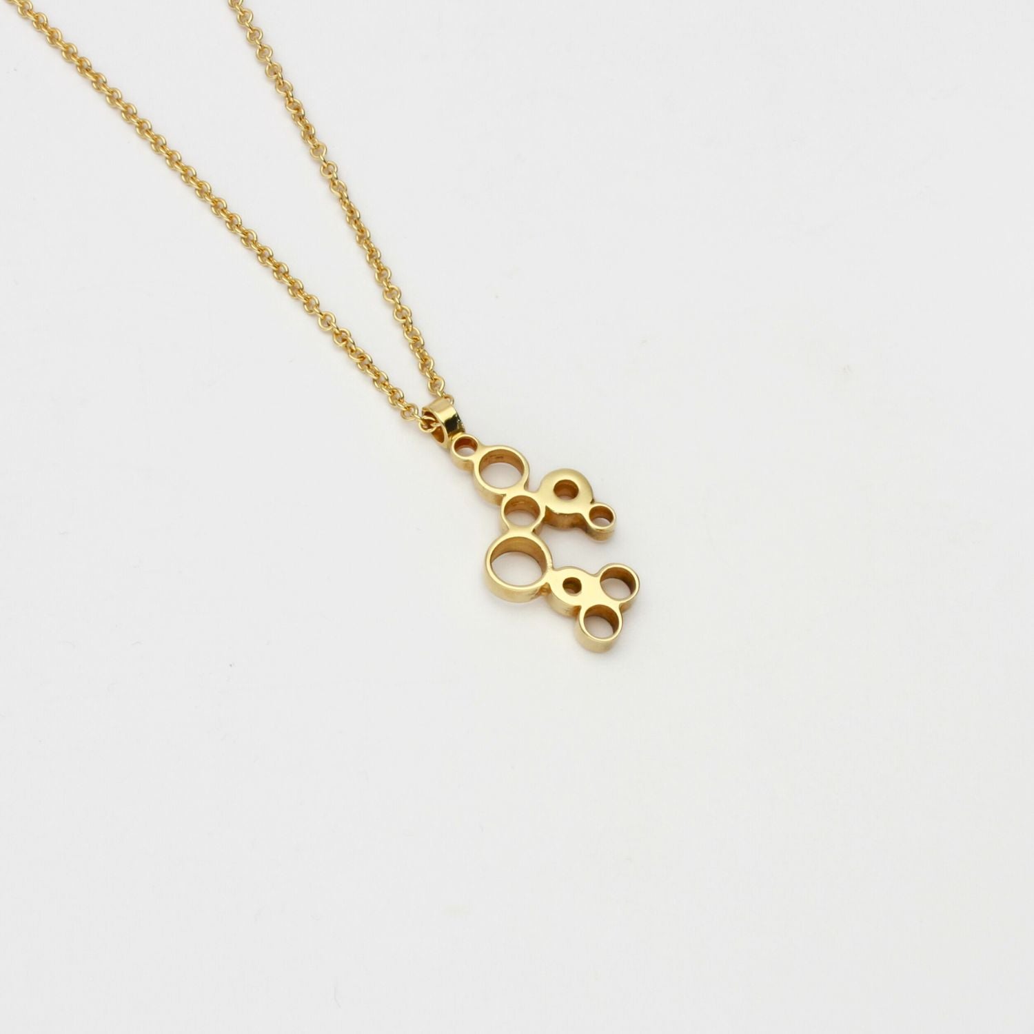 Golden Bubbles small pendant, 18ct gold — clustered circles inspired by rising champagne bubbles — Mwclis Aur