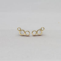 Golden Bubbles small stud, 18ct gold — clustered circles inspired by rising champagne bubbles — Clustdlysau Aur