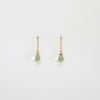 Green quartz silver 22ct gold plated hook earrings by Charlotte Reid