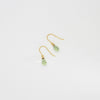 Green quartz silver 22ct gold plated hook earrings by Charlotte Reid