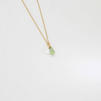 Green quartz silver 22ct gold plated necklace by Charlotte Reid