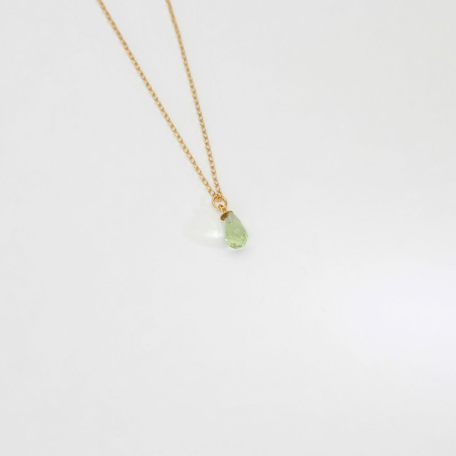 Green quartz silver 22ct gold plated necklace by Charlotte Reid