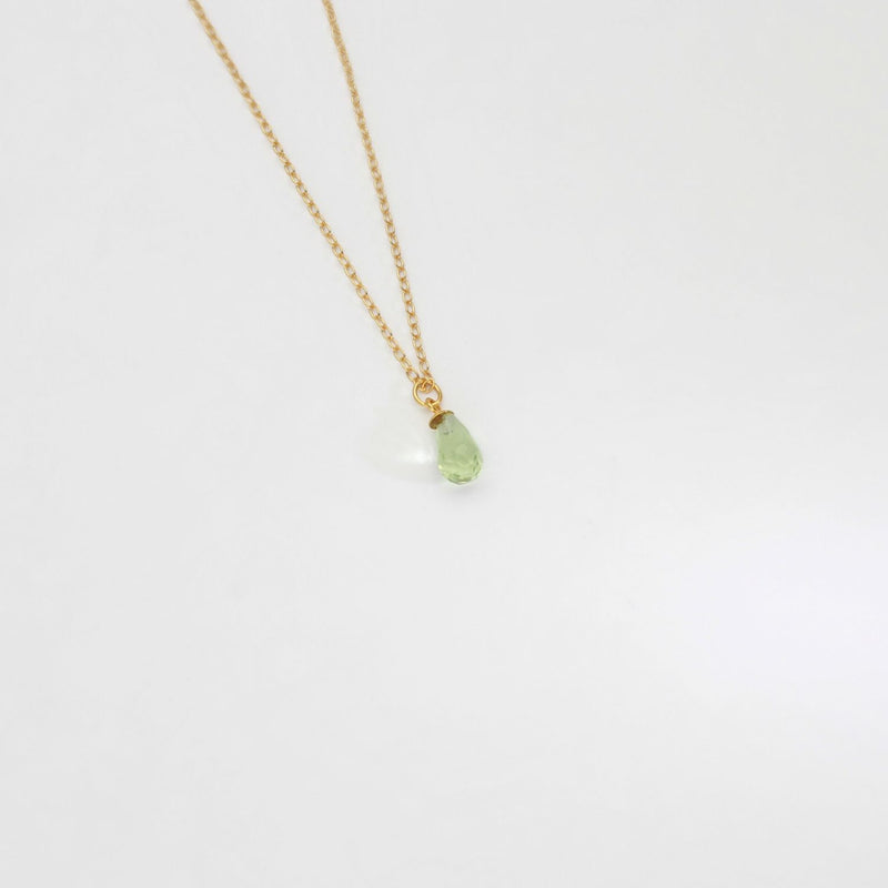 Green quartz silver 22ct gold plated necklace by Charlotte Reid