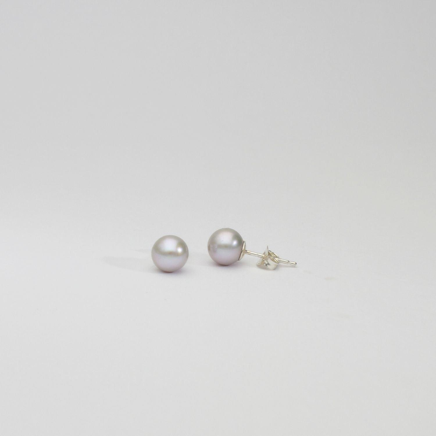 Gray Freshwater cheapest Pearl Stud Earrings