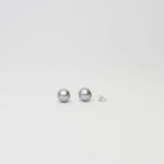 Grey 8mm round Freshwater pearl stud earrings - Mari Thomas Jewellery