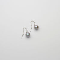 Grey 9mm Freshwater Teardrop Pearl Crook Earrings - Mari Thomas Jewellery