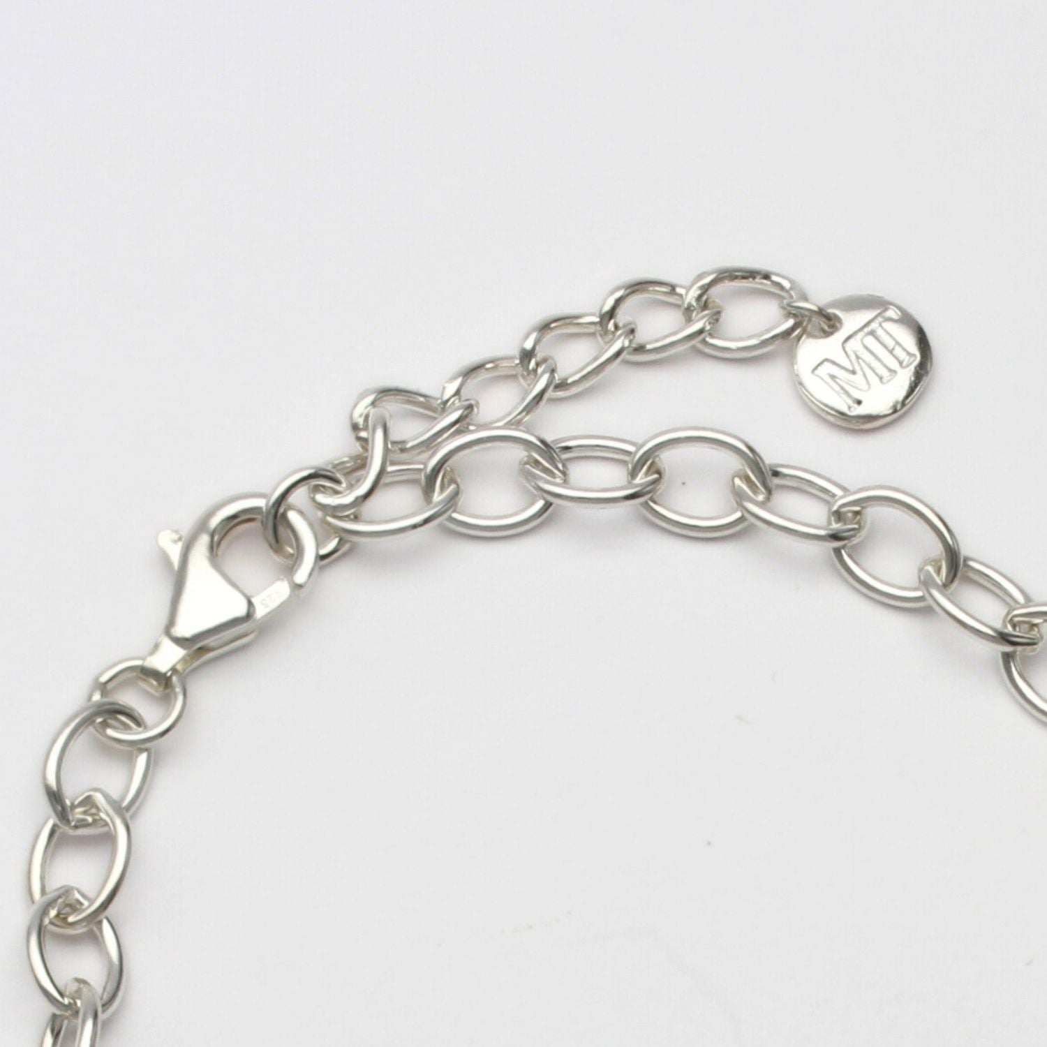 Gyda'n Gilydd bracelet clasp detail, sterling silver