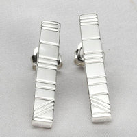 Linear: Medium Silver Earrings - Mari Thomas Jewellery