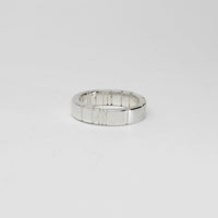 Linear ring, sterling silver — clean lines drawn from Welsh slate — Modrwy Arian