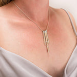 Linear: Triple Drop Silver Pendant - Mari Thomas Jewellery
