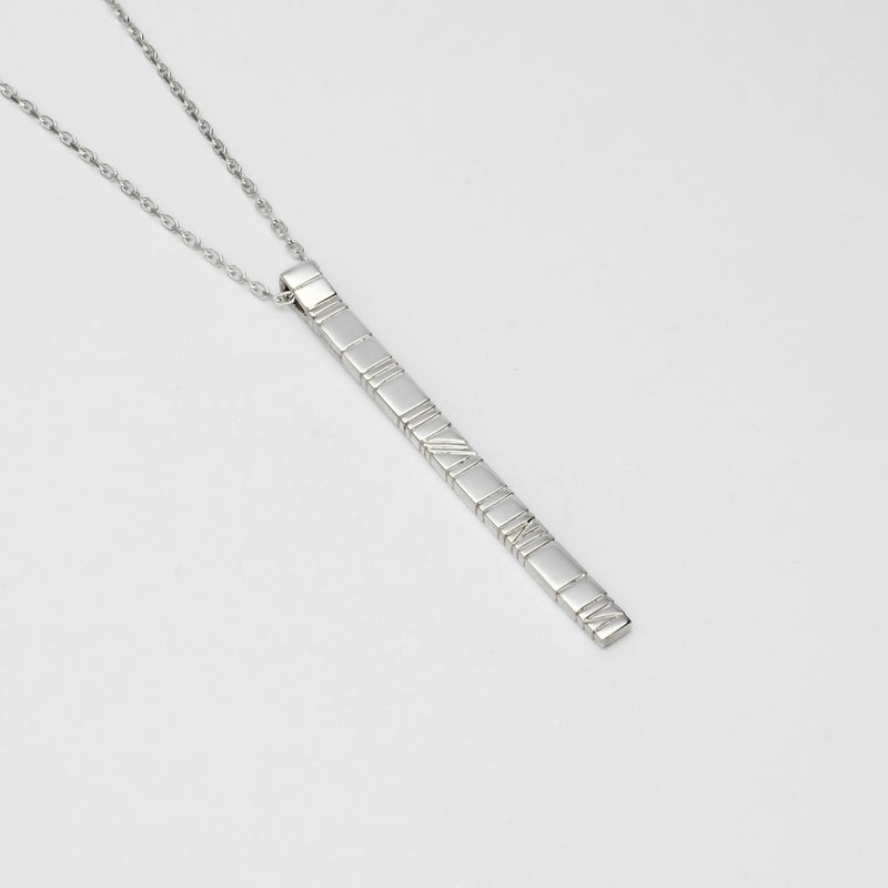 Linear: Long Silver Pendant