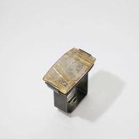 Ring - Silver and rutilated quartz Monolith ring by Chris Boland