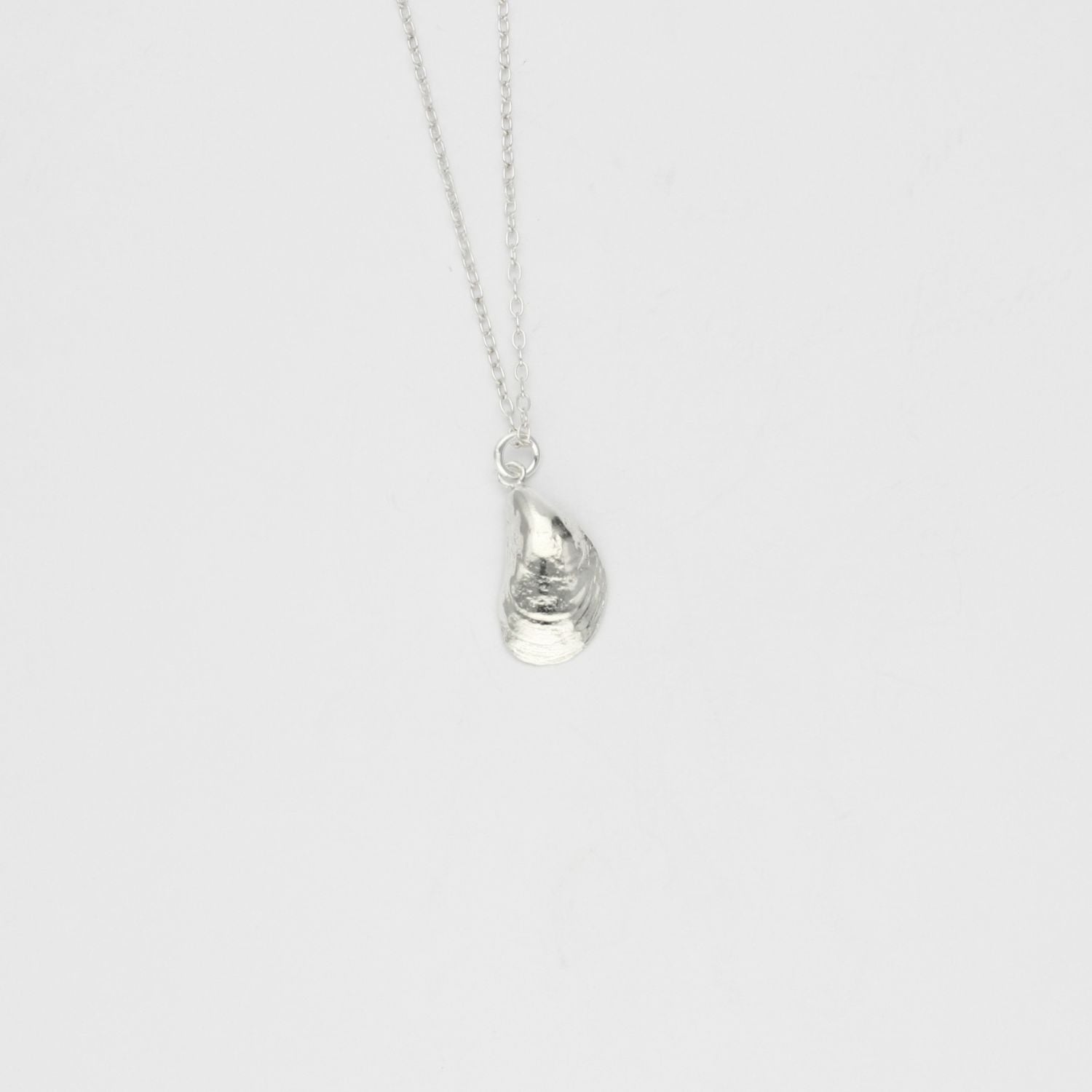 Mussel shell silver pendant by Kate Wimbush