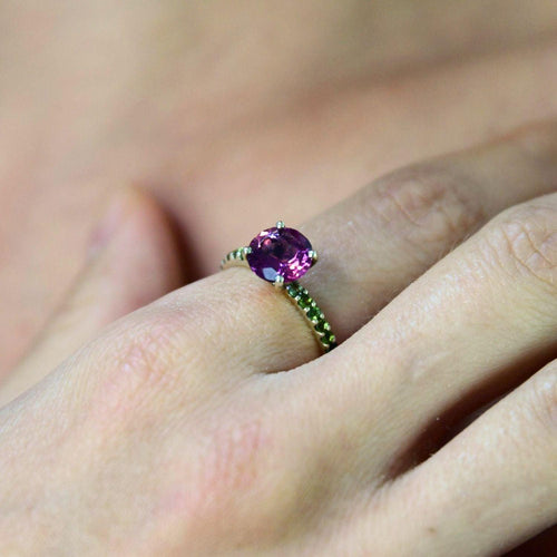 Opulence Rings: 9ct White Gold set with Pink and Green Tourmaline - Mari Thomas Jewellery