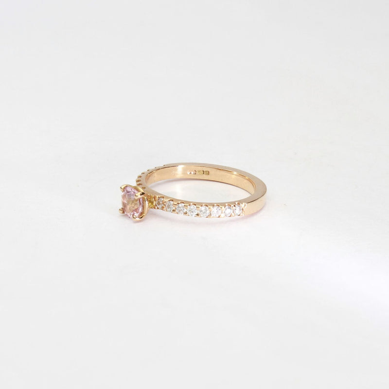 Opulence Rings: 18ct Rose Gold Morganite & Moissanite