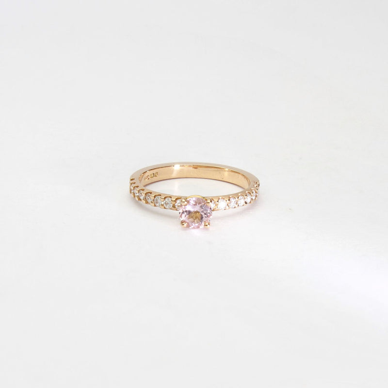 Opulence Rings: 18ct Rose Gold Morganite & Moissanite