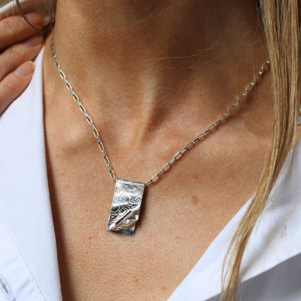 Pages Collection: Small Silver Pendant
