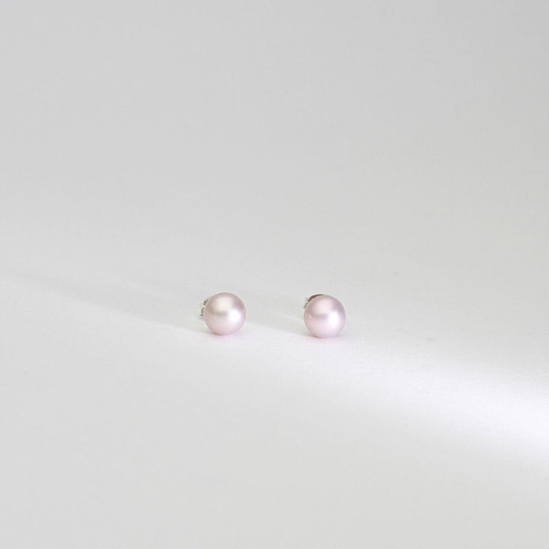 Pink 6mm round Freshwater pearl stud earrings - Mari Thomas Jewellery
