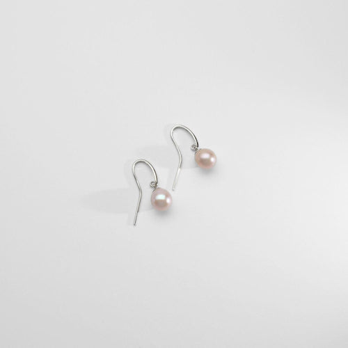 Pink 7mm Freshwater Teardrop Pearl Crook Earrings - Mari Thomas Jewellery