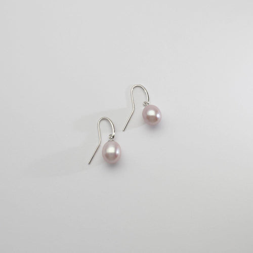 Pink 9mm Freshwater Teardrop Pearl Crook Earrings - Mari Thomas Jewellery