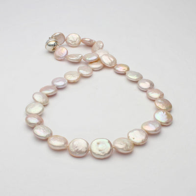 One-of-a Kind: Pink Coin Cultured River Pearl Necklace - Mari Thomas Jewellery