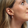 Pink 7.5mm freshwater teardrop pearl drop earrings