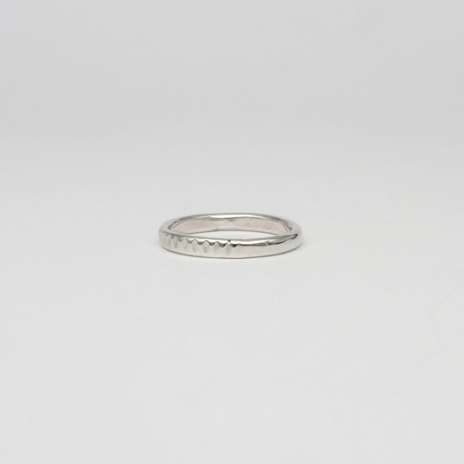 Sea oak narrow silver ring by Karen Williams