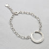Silver bracelet with chain inspired by brushstrokes