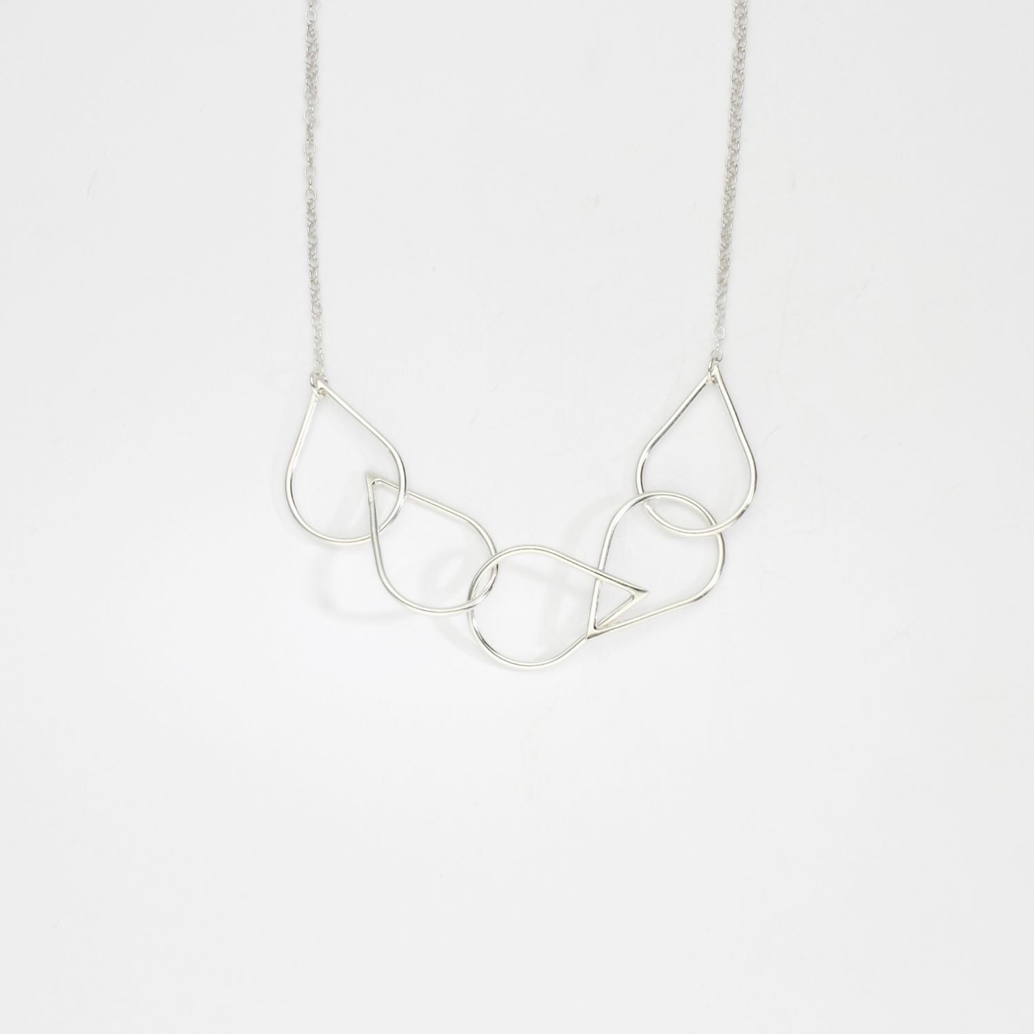 5 raindrop silver necklace by Kate Wimbush