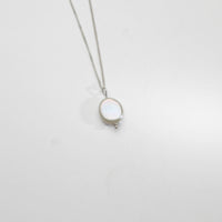 Silver coin fresh water pearl pendant