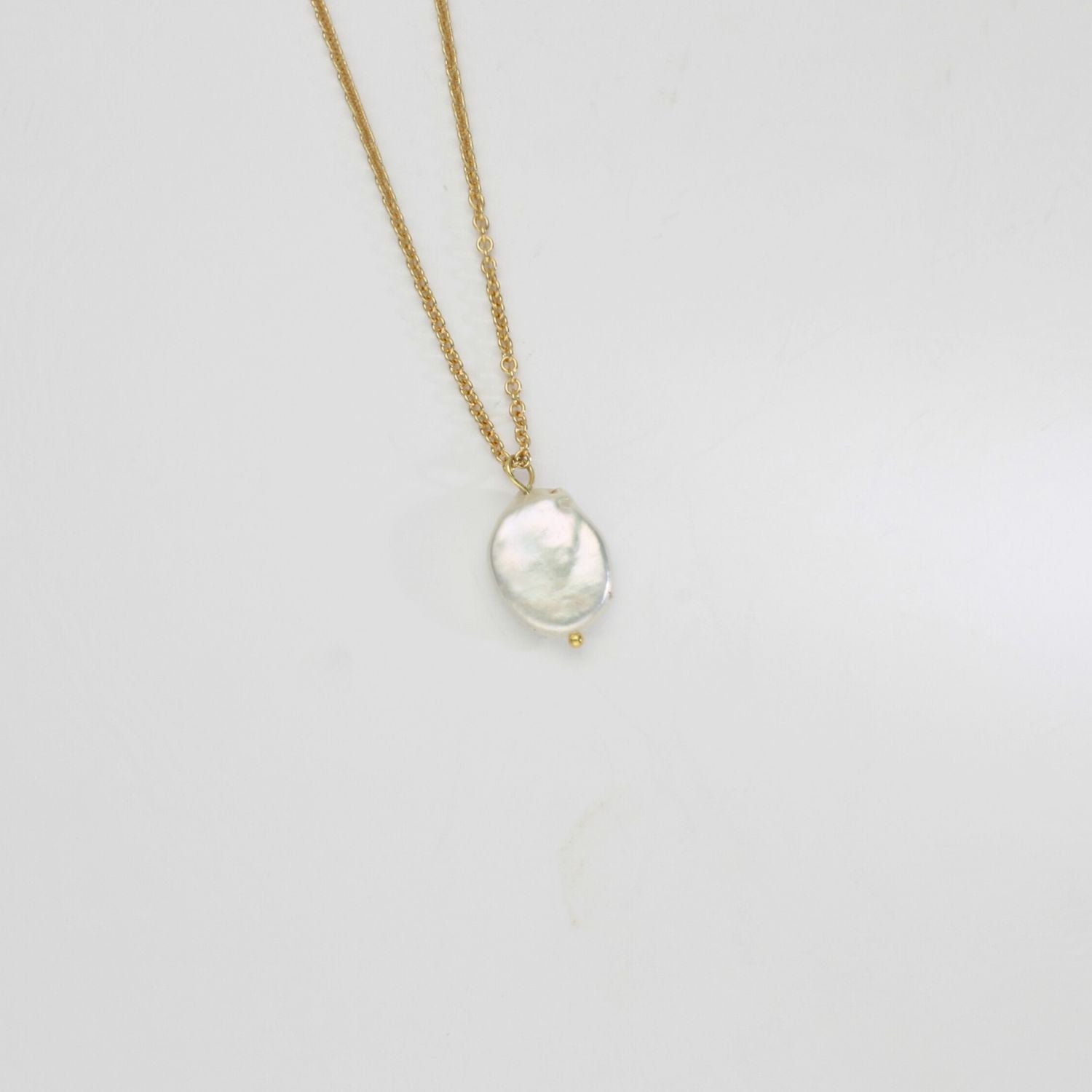 Silver gold plated coin fresh water pearl pendant