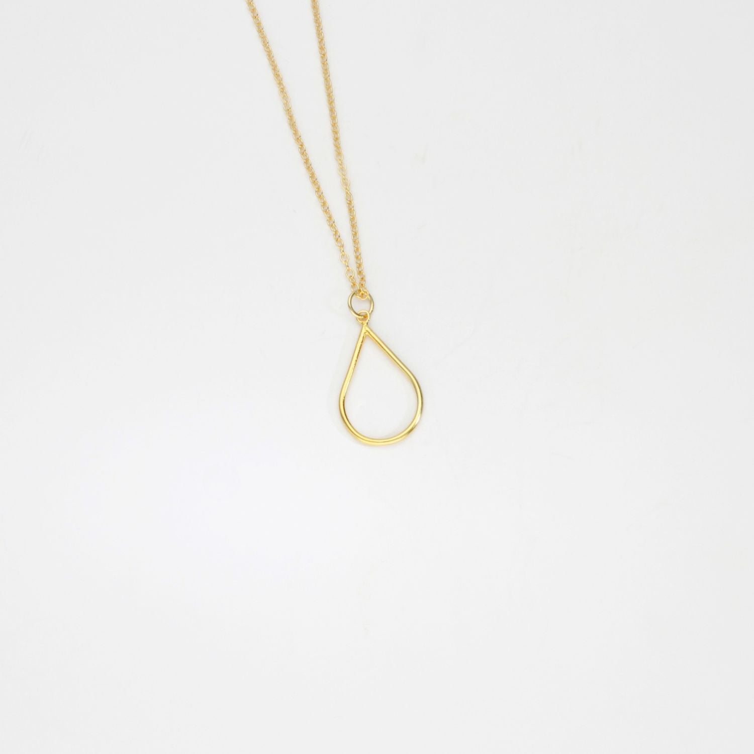 Small raindrop pendant silver gold plated by Kate Wimbush