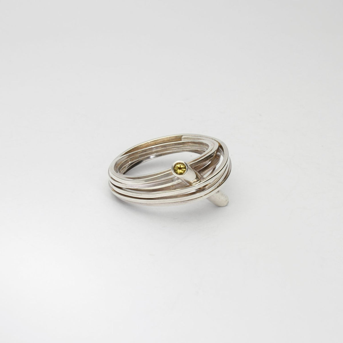 Solitaire: silver ring with Citrine