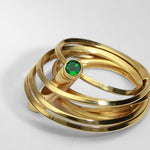 Solitaire: 18ct Gold Ring with Emerald