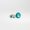 Blue enamel silver triple ring stack by Kokkino