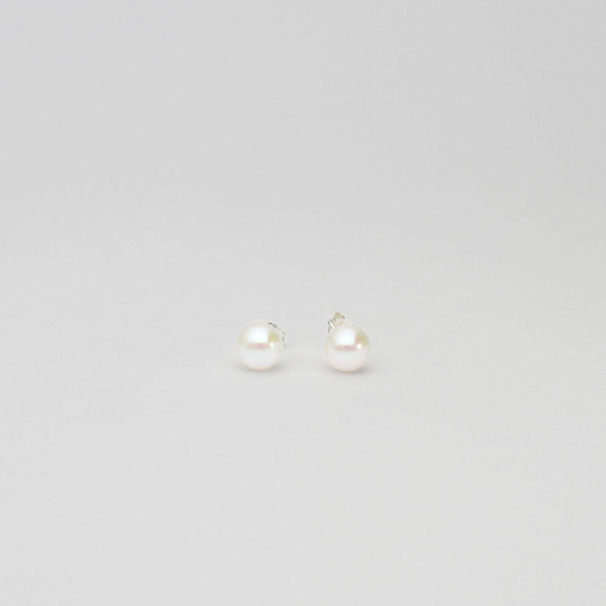 White 6mm round Freshwater pearl stud earrings - Mari Thomas Jewellery