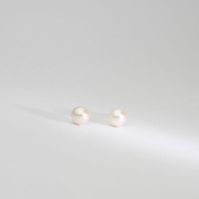 White 8mm round freshwater pearl stud earrings - Mari Thomas Jewellery