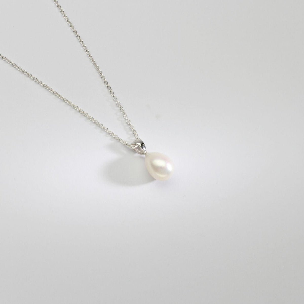 White 9mm Freshwater Teardrop Pearl Pendant - Mari Thomas Jewellery
