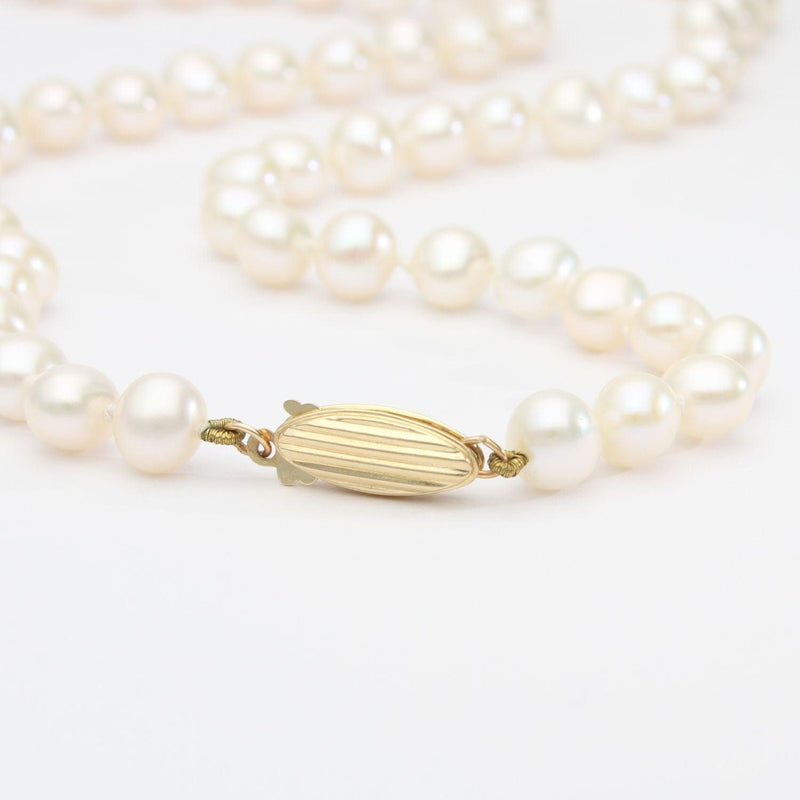 White Cultured River Pearl Necklace With 9ct Clasp - Mari Thomas Jewellery